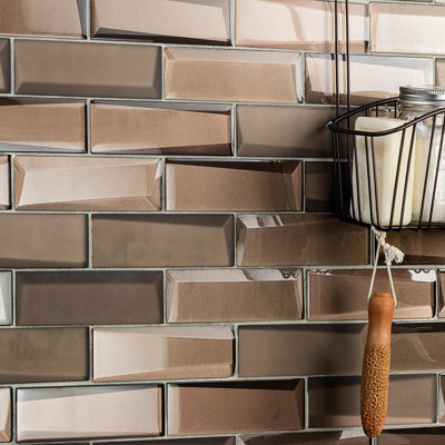 Carreau de mosaïque murale en verre 2 po x 6 po Wister