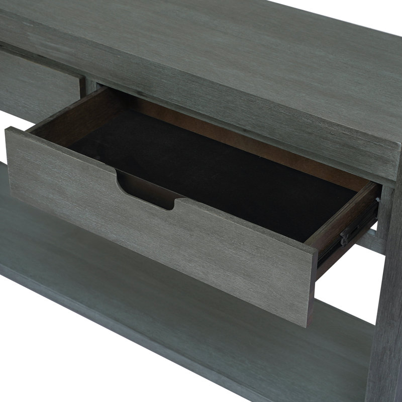 Modern Minimalist Console Table, Antique Green
