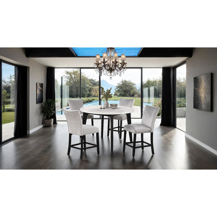 Andea 5-pcs Round Counter Height Table Set