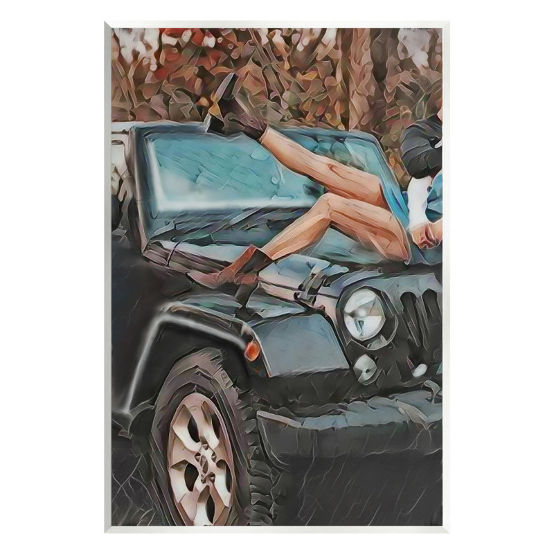 «Cowgirl on Car capot» par Jesse Keith, H 15 po x l 10 po
