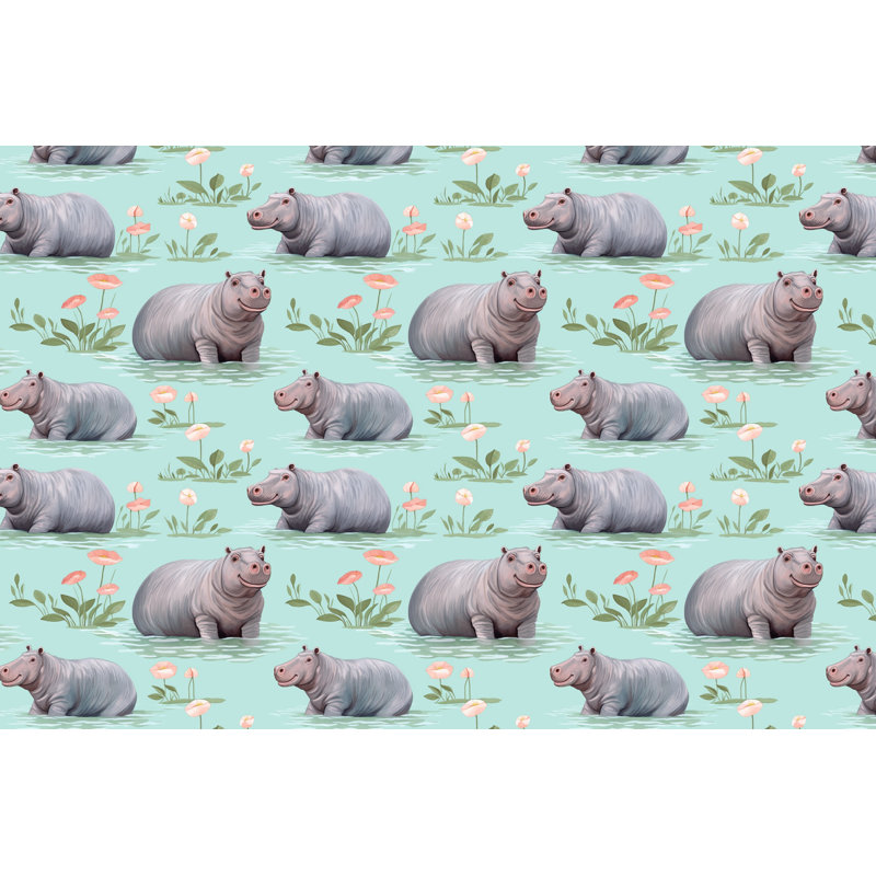 Waterlily HippoAlexionna Bedding, Queen Comforter