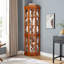 Vitrine d'angle avec 5 tablettes et système d'éclairage, chêne (ampoule E26 non incluse)-745538533