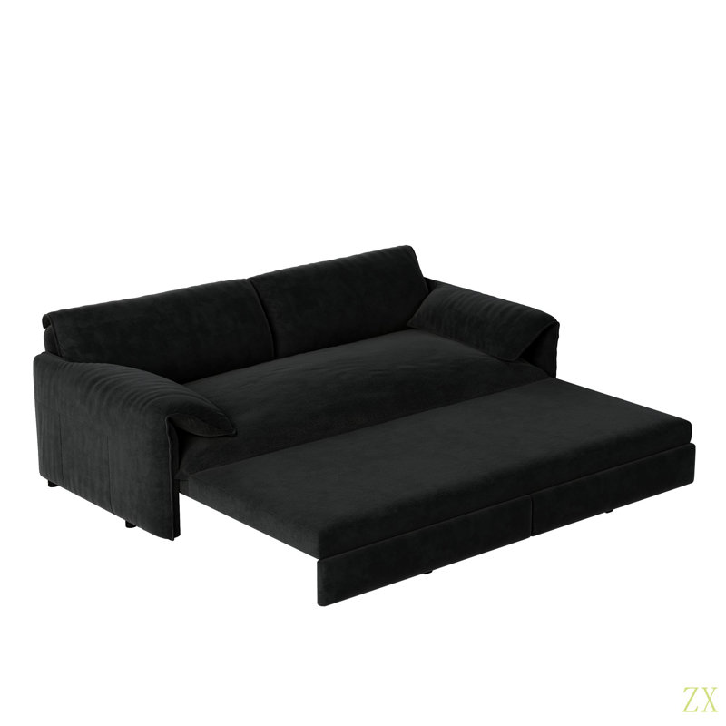 Grand canapé-lit 66 po, canapé-lit convertible 3-en-1 avec rangement latéral, causeuse multifonctionnelle en velours pour le salon, la chambre à coucher, un appartement, un bureau