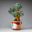Genuine Green Aventurine Gemstone Bonsai Tree in Round Ceramic Pot (11")