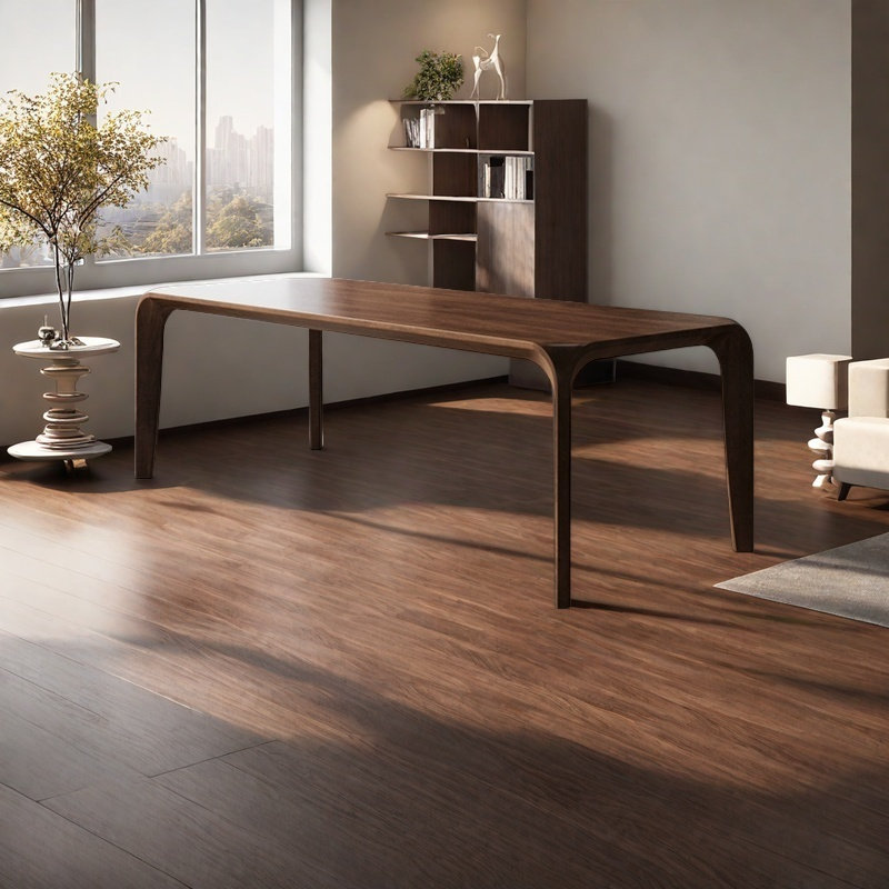 Walnut Wood Dining Table with Water Based Finish D, 29.5"H x 70.8"L x 31.4"W