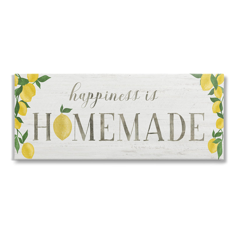 Art mural sur toile Happiness Is Hommade par Natalie Carpentieri, H 13 po x l 30 po