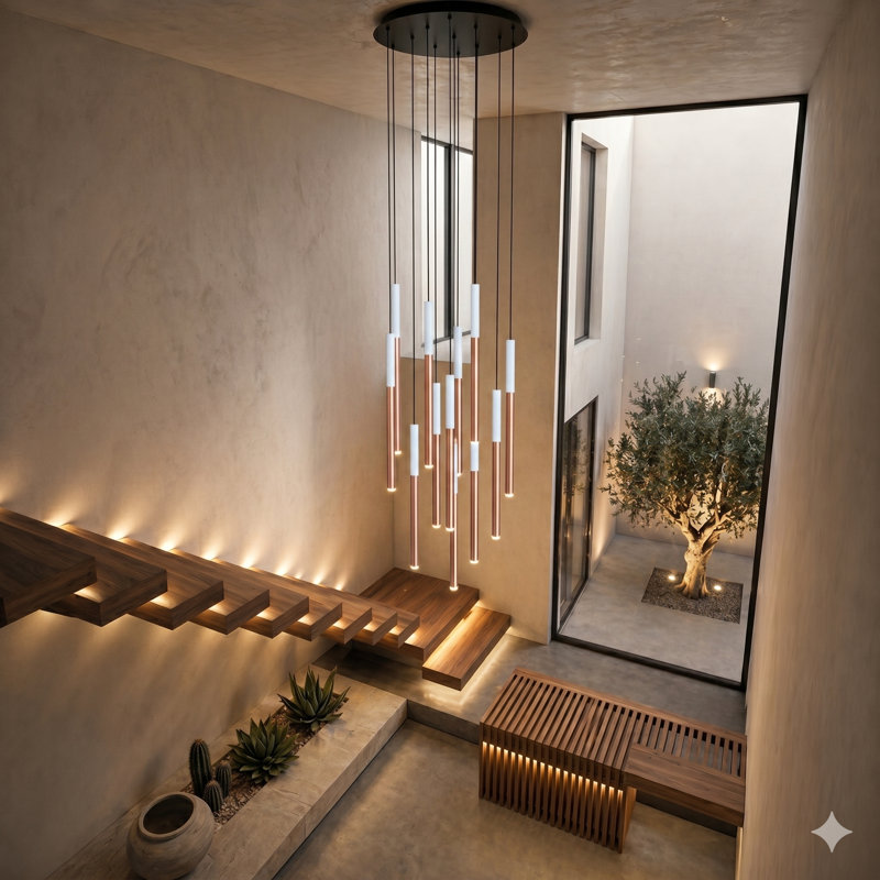 Baileyton 13 - Light Cluster Pendant, White Top / Brushed Copper