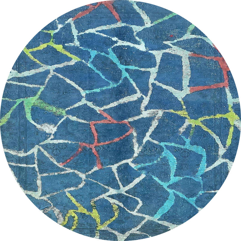 Abstract Indoor Rug, Round 5'