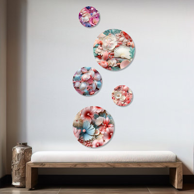 Perrone - Ensemble d'art mural abstrait rond 5 pièces