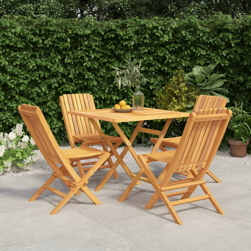 Hayfa 4 - Person Teak Patio Dining Set with Square Table