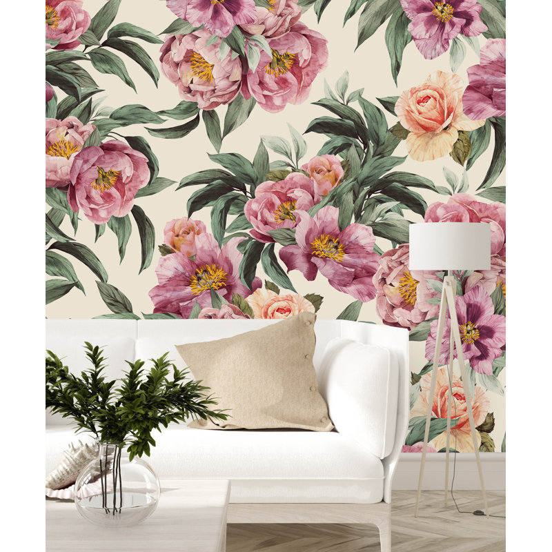 Floral Wall Mural, 100" W x 8.33" L