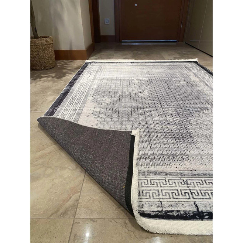 Tapis en coton avec envers antidérapant Lanney, Rectangle 2 pi 7 po x 9 pi 10 po