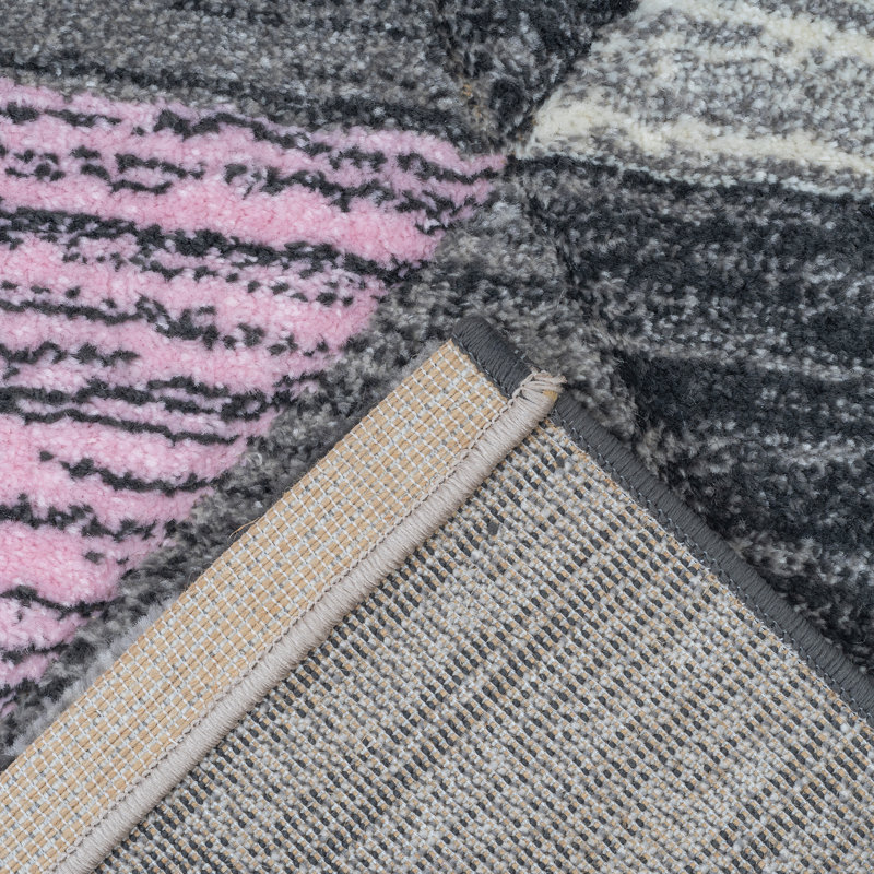 Emanuele Geometric Hand Woven Shag Area Rug, Rectangle 120 x 170cm