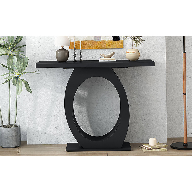Console moderne et élégante avec base en forme d'œuf Mirod, Noir