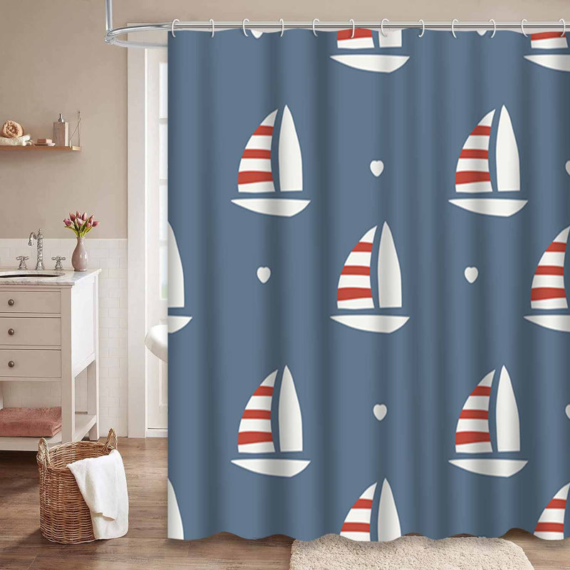 Rideau de douche imperméable avec 12 crochets SailorHeart, L 72 po x l 72 po