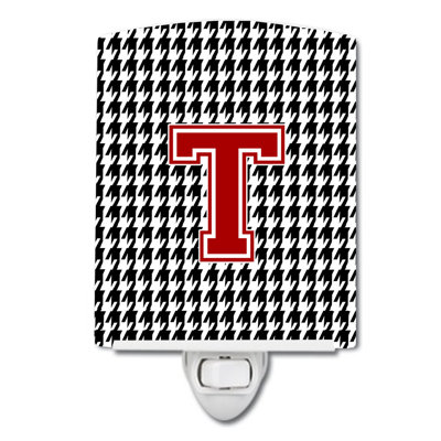 Monogram Houndstooth Ceramic Night Light