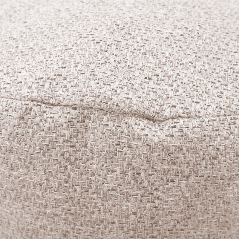 Upholstered Pouf, Panama Sand Polyester