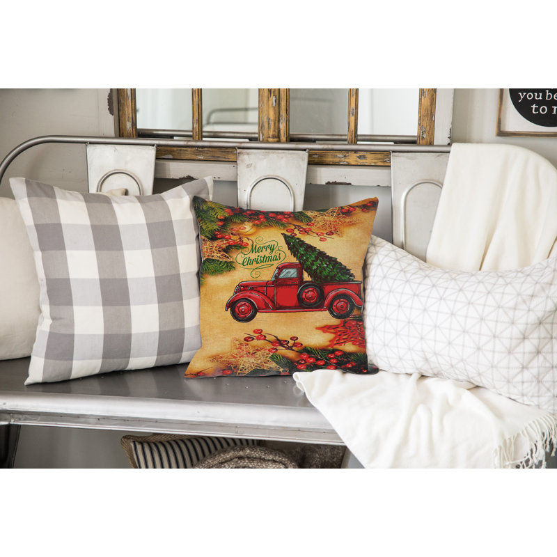 Coussin décoratif intérieur / extérieur Christmas Truck, 24" X 24"