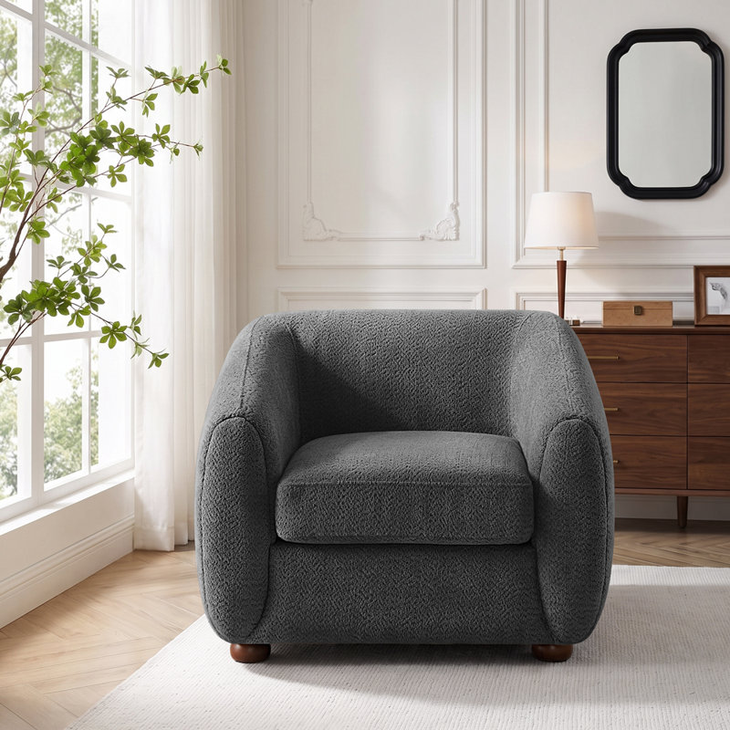 Fauteuil rembourré 36,6 pouces, Polyester brun clair