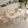 Luxe Creamy Dining Table with Roman Column Legs
