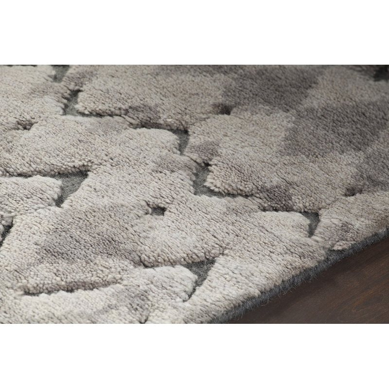 Stacie Hand Knotted Wool Geometric Indoor Rug, Rectangle 5' x 7'6"