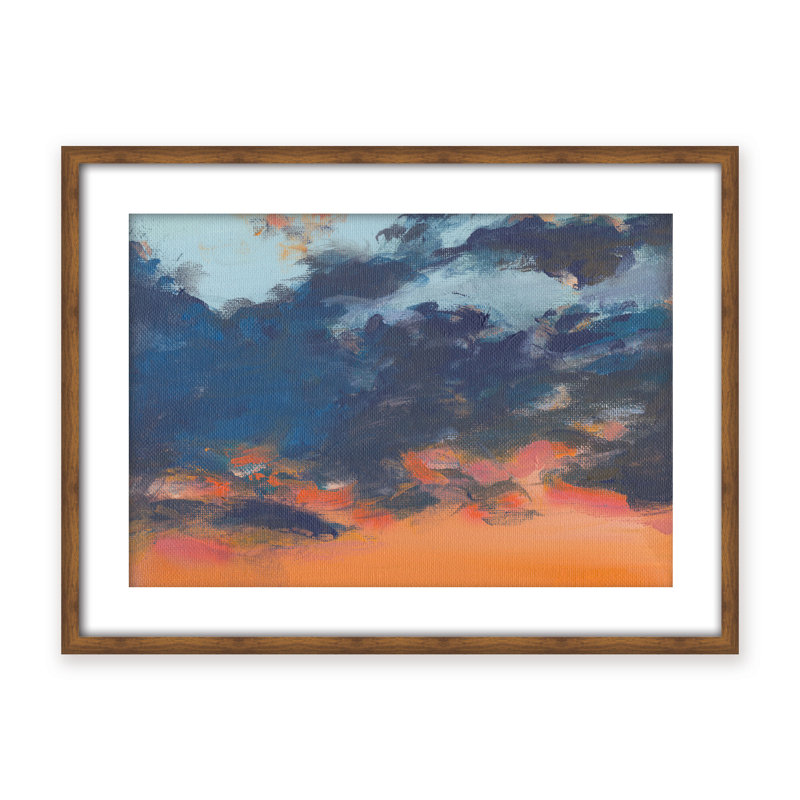 Coastal Retreat Asbury Park Sunset, Framed Canvas, Beige, 24" H x 30" W x 2.375" D