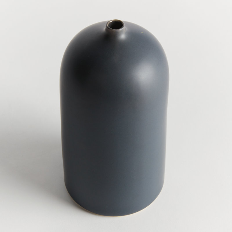 Ceramic Matte Navy Vase Small, 9.25" H x 4.5" W x 4.5" D