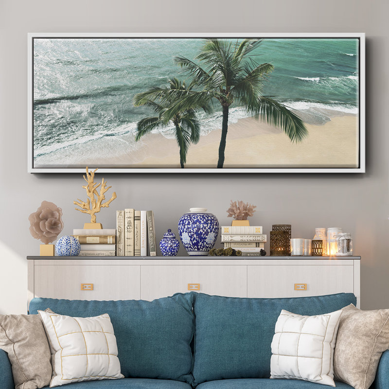 " Maui Palm ", White, 12" H x 30" W x 1.5" D