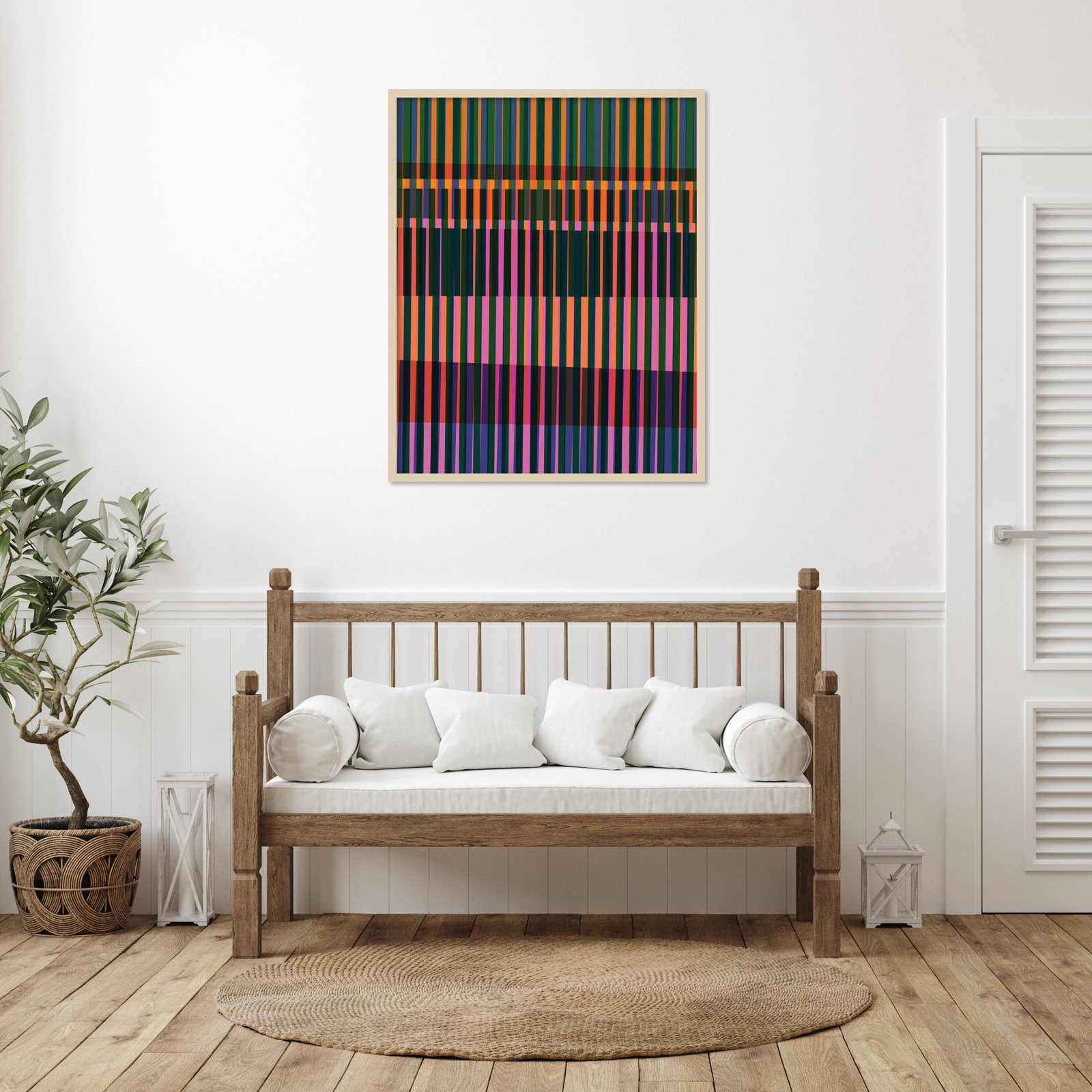 Abstract Lines 17 by Beth Vassalo, Brown, 41" H x 33" W