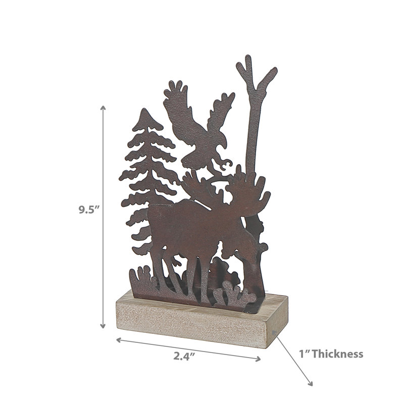Orignal en métal et bois