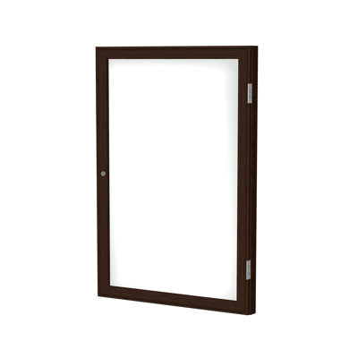 Enclosed White Board Ghent Magnetic Porcelain and Steel Enclosed Cabinet Whiteboard