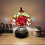Mini lampe de table Standiff Tiffany avec fleurs en verre teintées orange et rouge incluses Ampoule DEL H 12 po x l 8 po x P 8 po