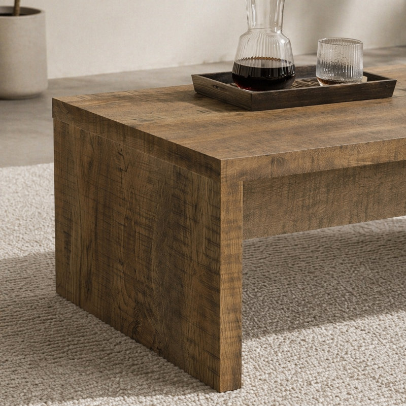 Ensemble de table basse et de table de bout 2 pièces Brianna Mango, Naturel