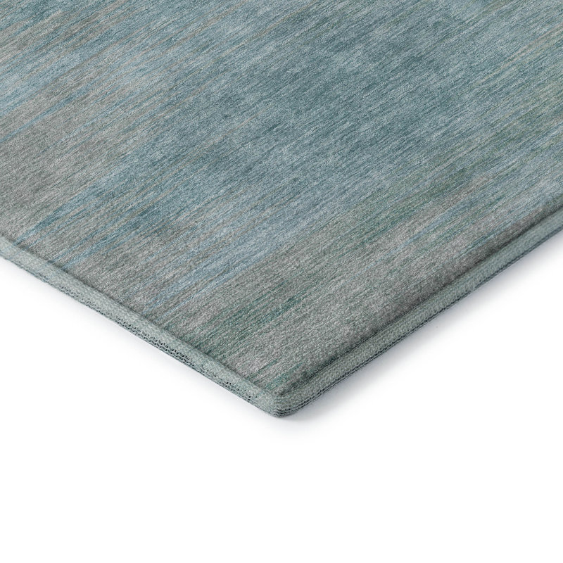 Premium Machine Washable Prisco Aqua Rug, Rectangle 2'6" x 3'10"