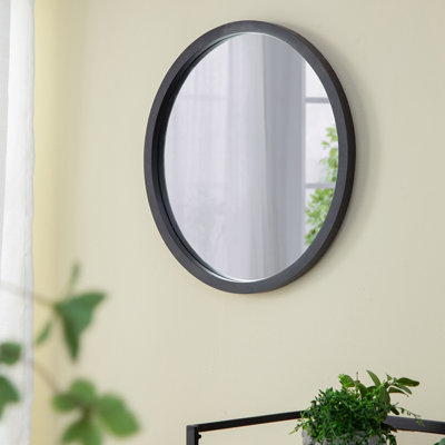 Miroir mural 20 "x 20" avec cadre en bois et finition noire