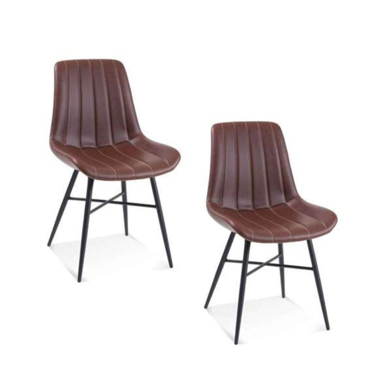 Chaise d'appoint rembourrée en cuir végétalien H 19 po Dylan