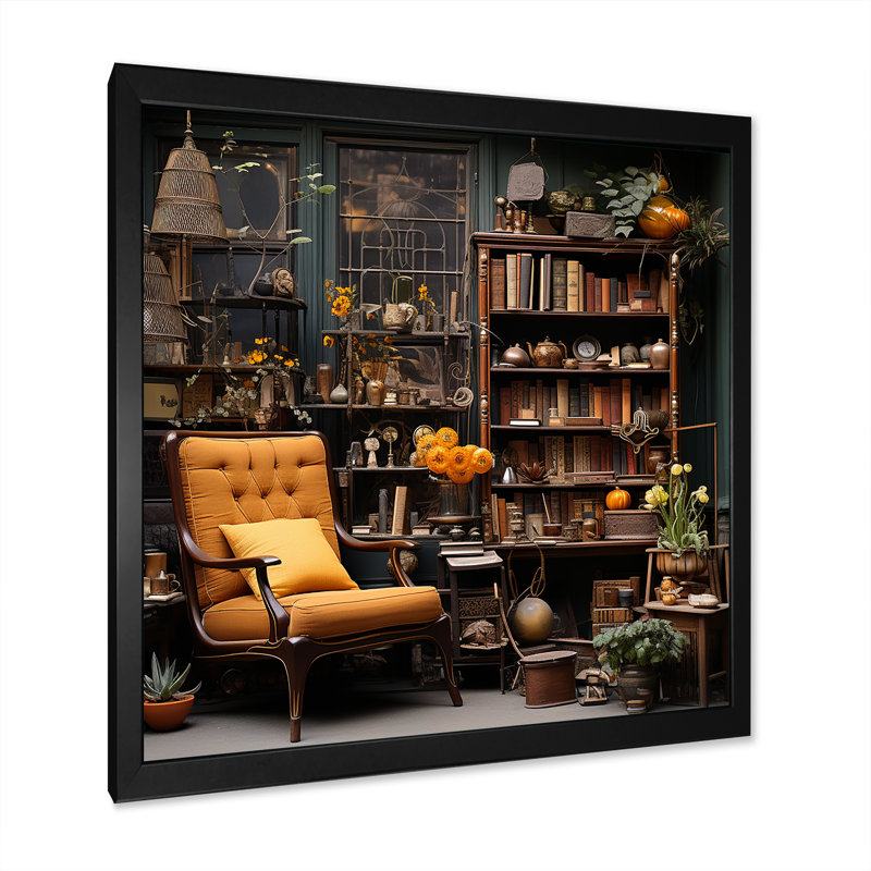 «Literary salons» sur toile, H 16 po x l 16 po x P 1 po, Cadre simple noir