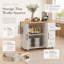 Îlot de cuisine à roulettes de 102 cm avec abattant, rangement, porte-épices et barre à serviettes, table d'îlot extensible