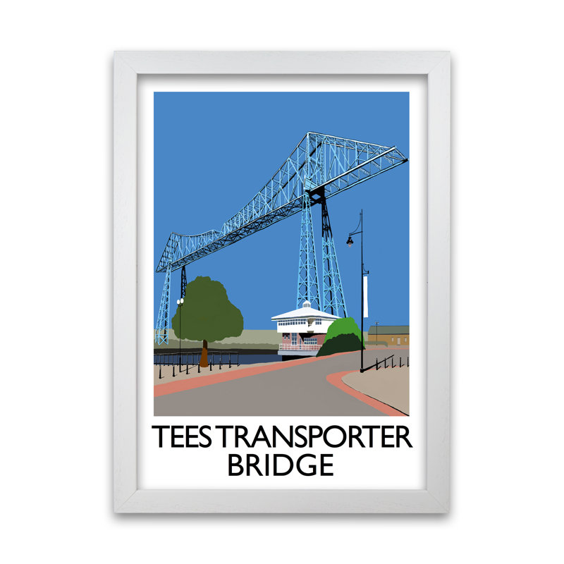 Tees Transporter Bridge by Richard O'Neill - Single Picture Frame Print, White, 841 cm H x 594 cm W
