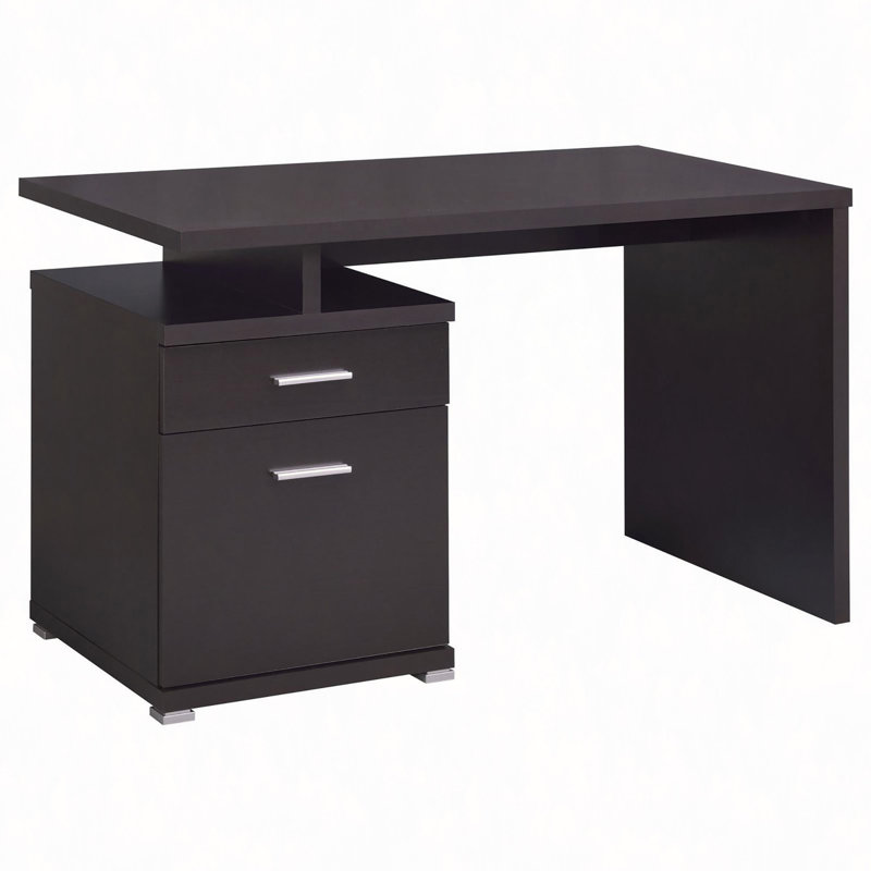 Bureau réversible à 2 tiroirs, Brun