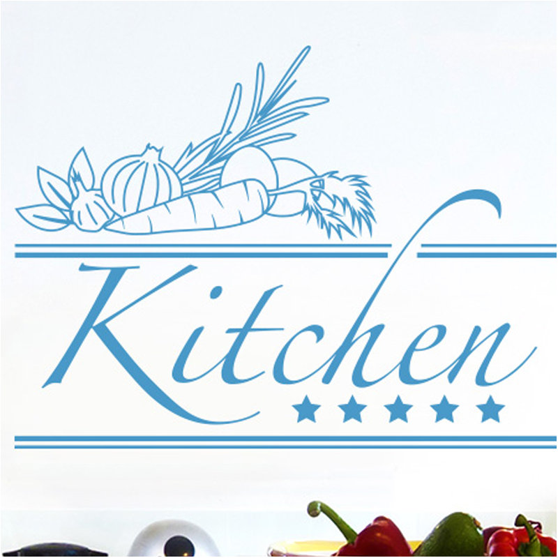 Food & Beverage Non-Wall Damaging Wall Decal, Medium, Blue