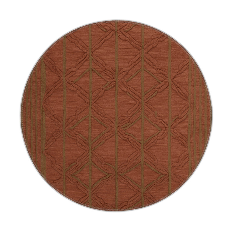 Tapis brun intérieur et extérieur Trellis, Rond 5 pi