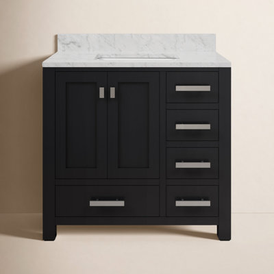Steve 36'' Single Bathroom Vanity with Marble Top