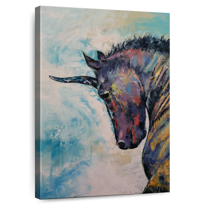 Licorne Kelan foncé, H 39 po x l 26 po