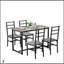 Ensemble de table de salle à manger de style campagnard Mid-Century 5 pièces avec 4 chaises ergonomiques pour des repas confortables et élégants-1237291359-1237291346