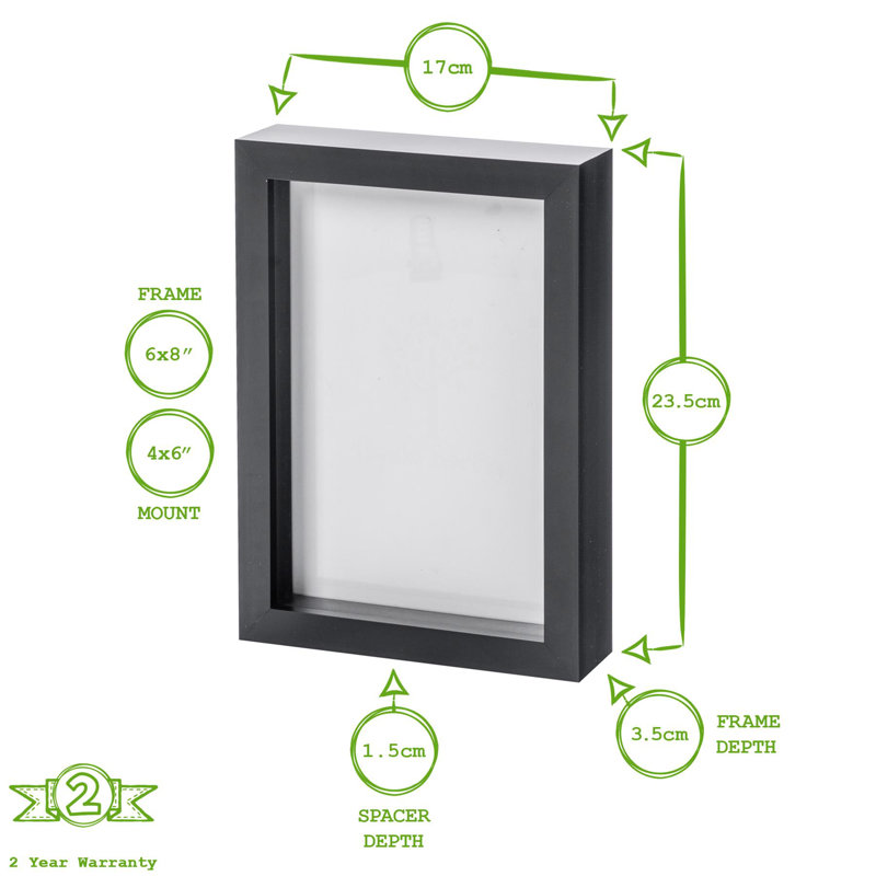 6" x 8" Plastic Box Frame, Dark Wood