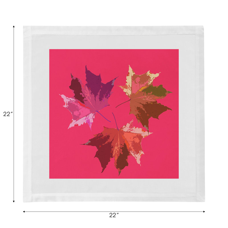 Autumn Leaves Cotton Sateen Dinner Napkins, Plum