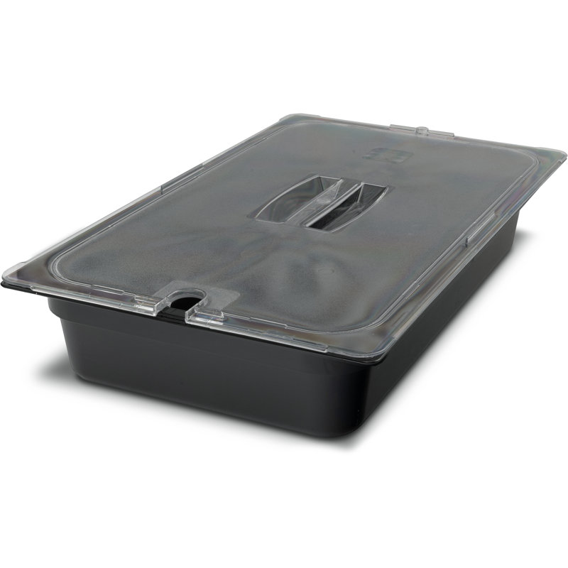 Top Notch® 2,5 pte Contenant alimentaire rectangulaire en plastique, Noir, 4 po