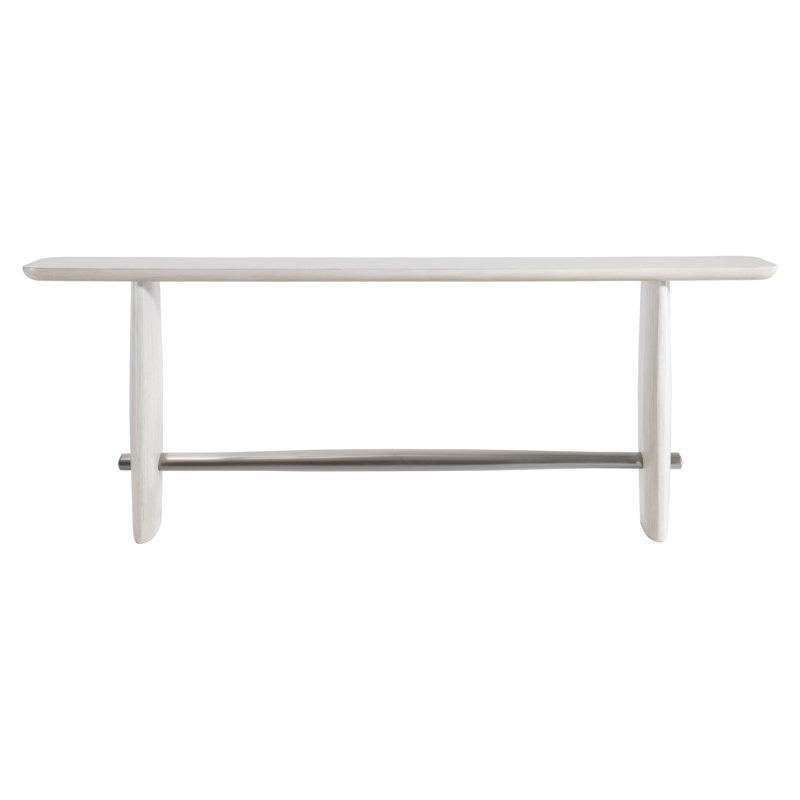 Sereno 80'' Beige and Gray Wood Console Table with Metal Stretcher