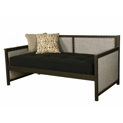 Corena Upholstered Daybed with Canton Black Mattress